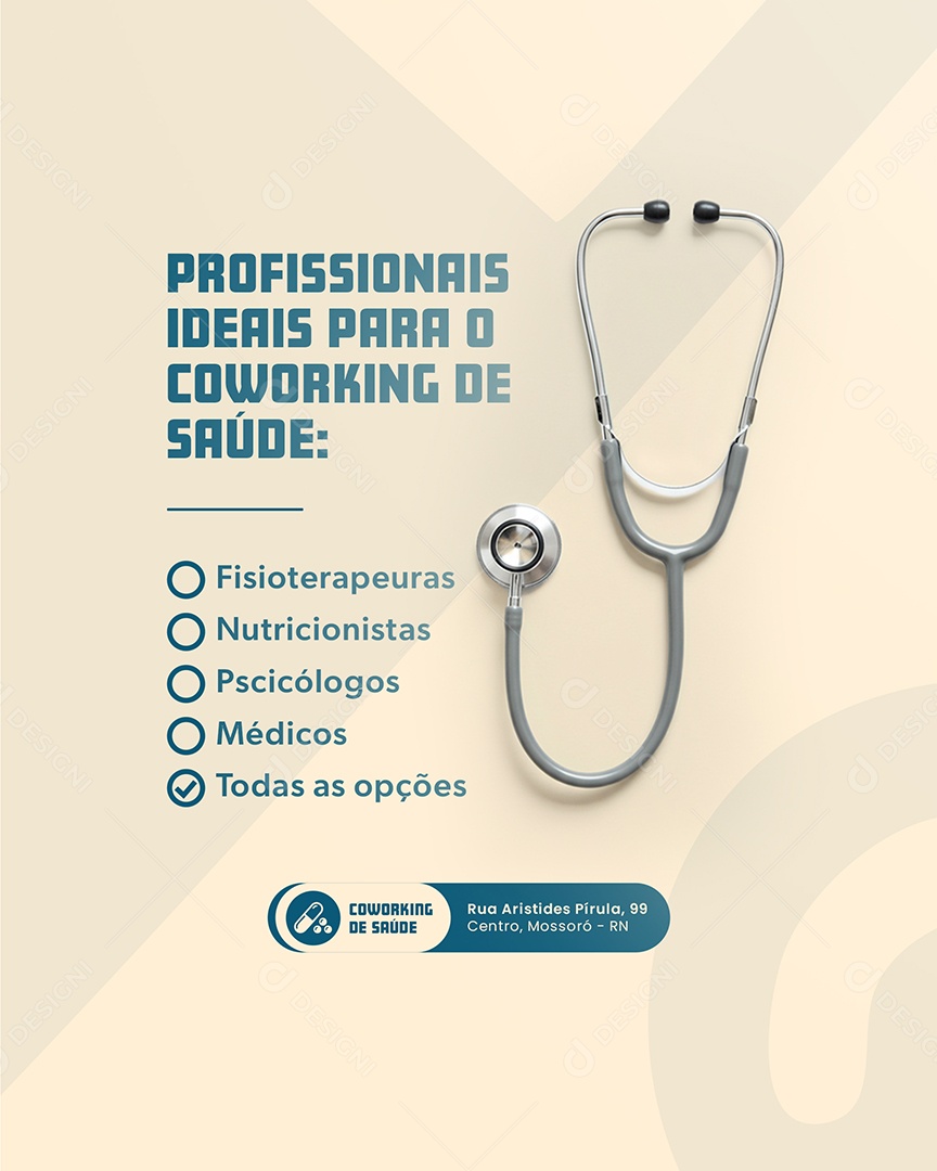 Planos de saúde ProfissionaisIdeias Para O Coworking De Saúde Social Media PSD Editável