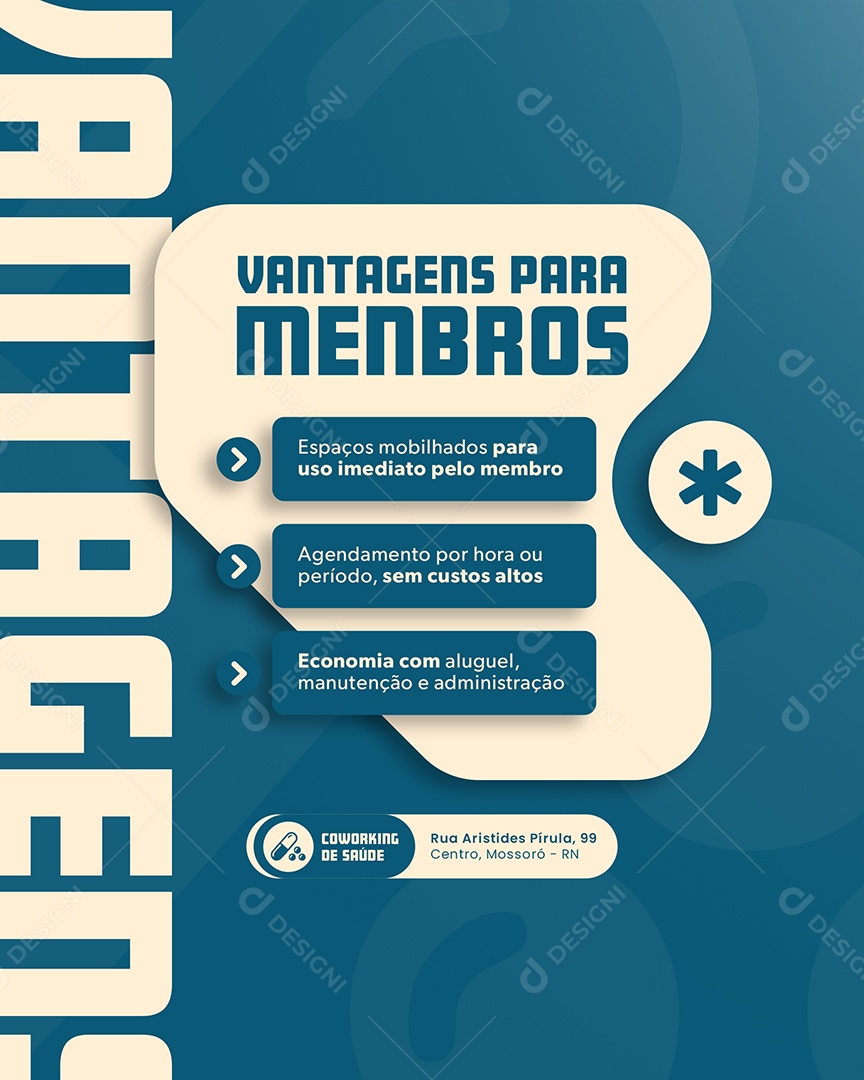 Clinica Médica Vantagens Para Menbros Social Media PSD Editável