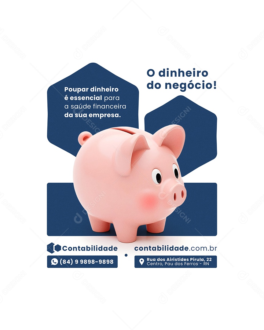 Contabilidade O Dinheiro do Negócio Social Media PSD Editável