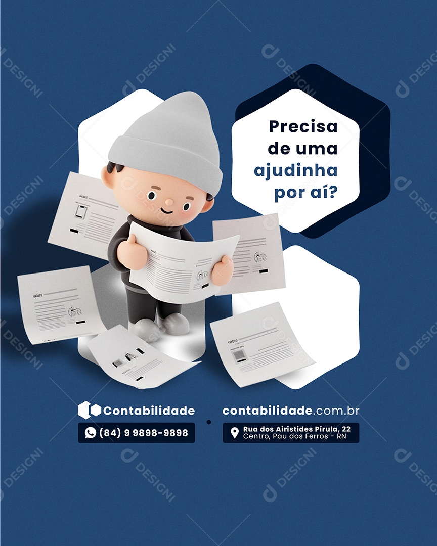 Contabilidade Precisa de Uma Ajudinha ai Social Media PSD Editável