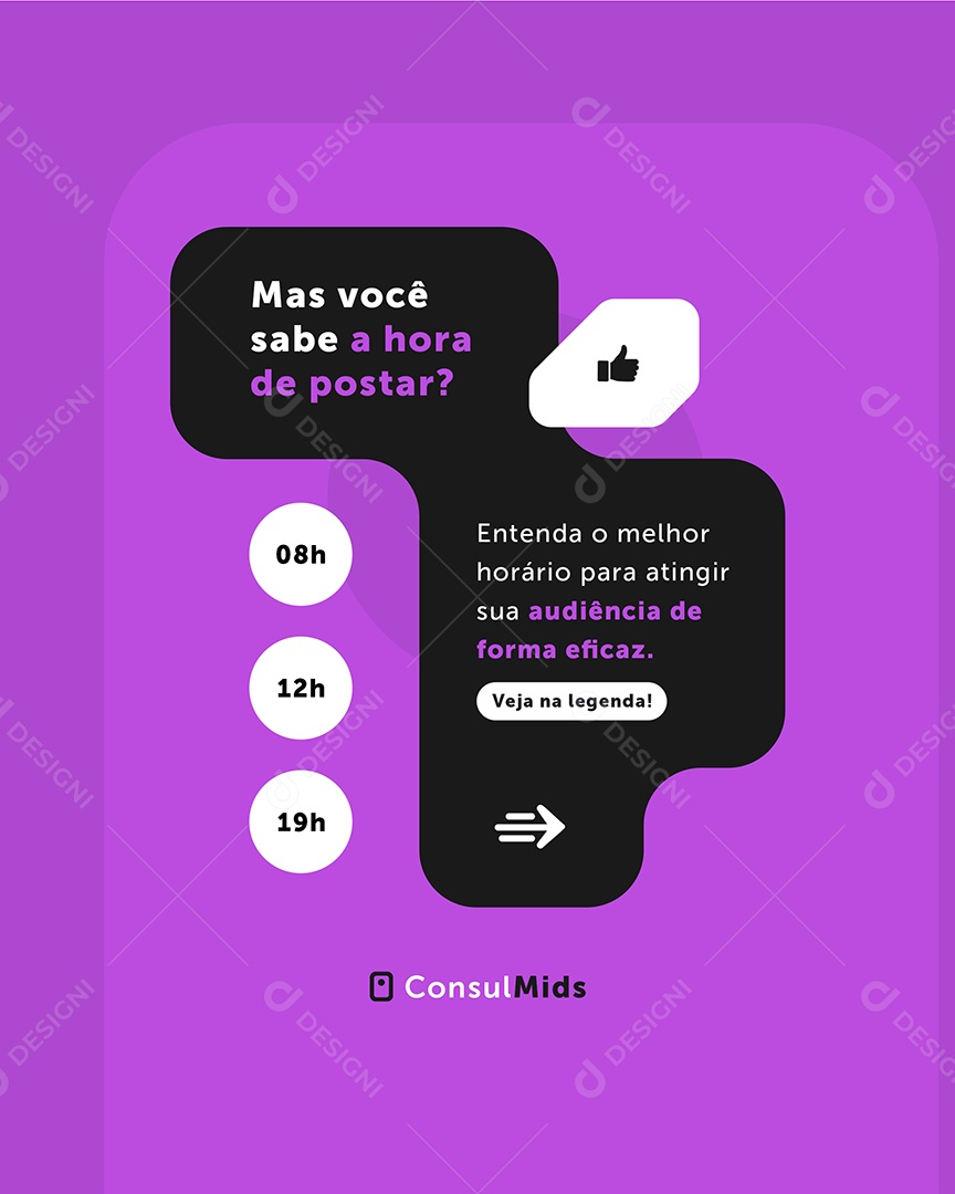 Marketing Digital Mas VocêSabe a Hora de Postar Social Media PSD Editável