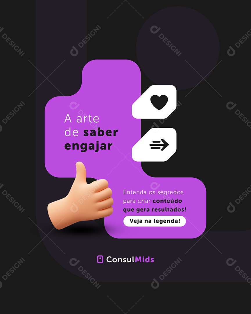 Marketing Digital a  Arte de Saber Engajar Social Media PSD Editável