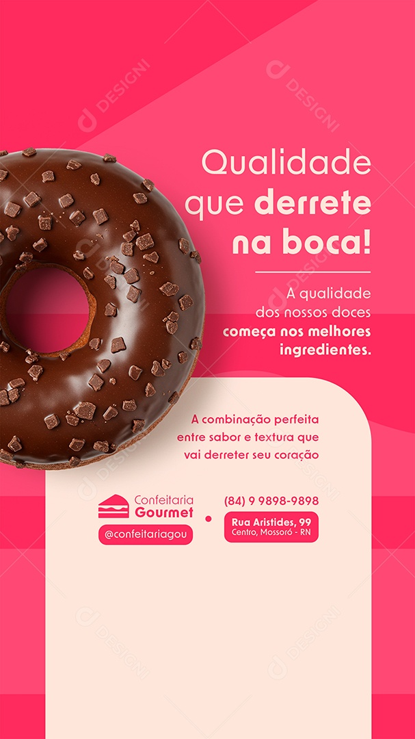 Story Confeitaria Qualidade Que Derrete Na Boca Social Media PSD Editável