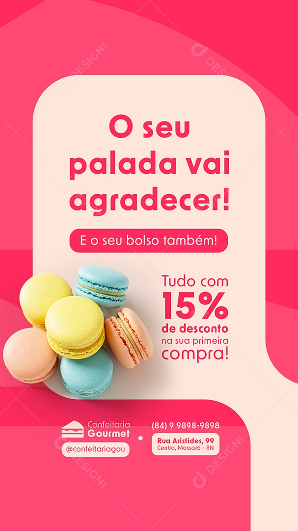 Story Confeitaria OSeu Palada Vai Agradecer Social Media PSD Editável