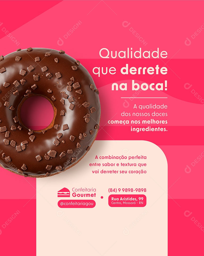 Confeitaria Qualidade Que Derrete Na Boca Social Media PSD Editável