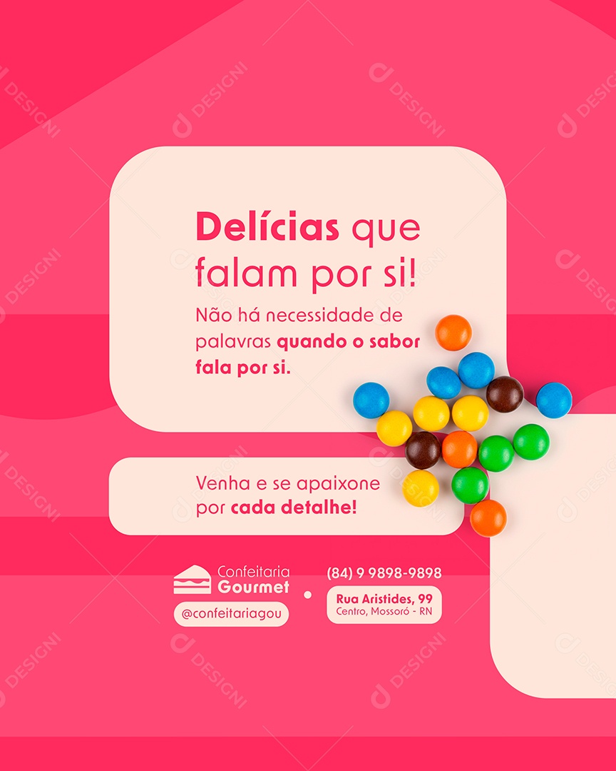 Confeitaria Delícias Que Falam Por Si Social Media PSD Editável