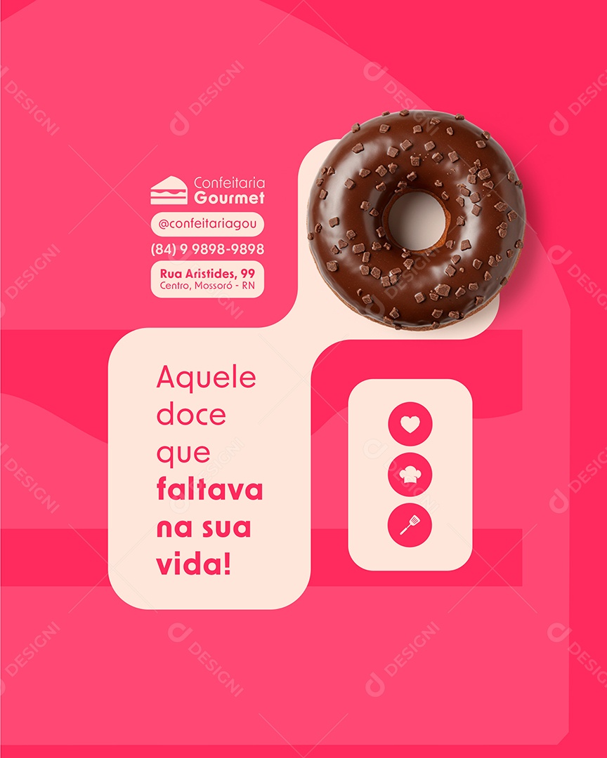 Confeitaria Aquele Doce Que Faltava Na Sua Vida Social Media PSD Editável