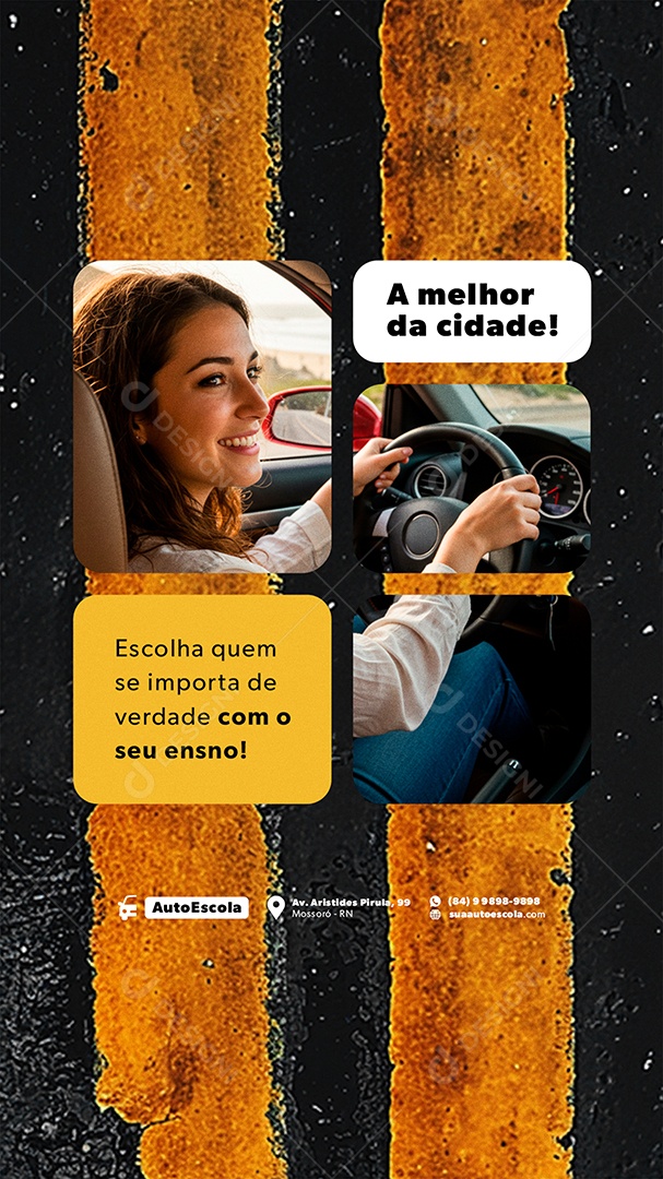 Story Auto Escola A Melhor da Cidade Social Media PSD Editável