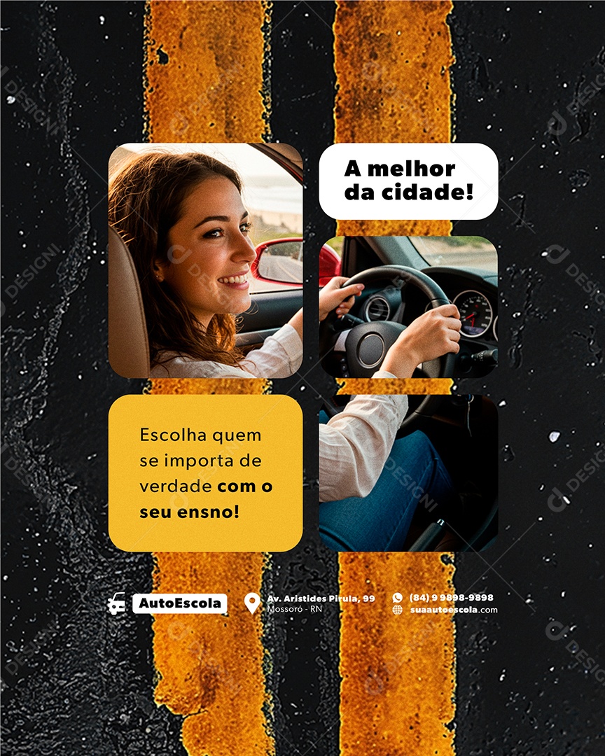 Auto Escola A Melhor da Cidade Social Media PSD Editável