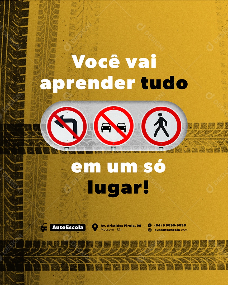 Auto Escola Você Vai Aprender TudoSocial Media PSD Editável