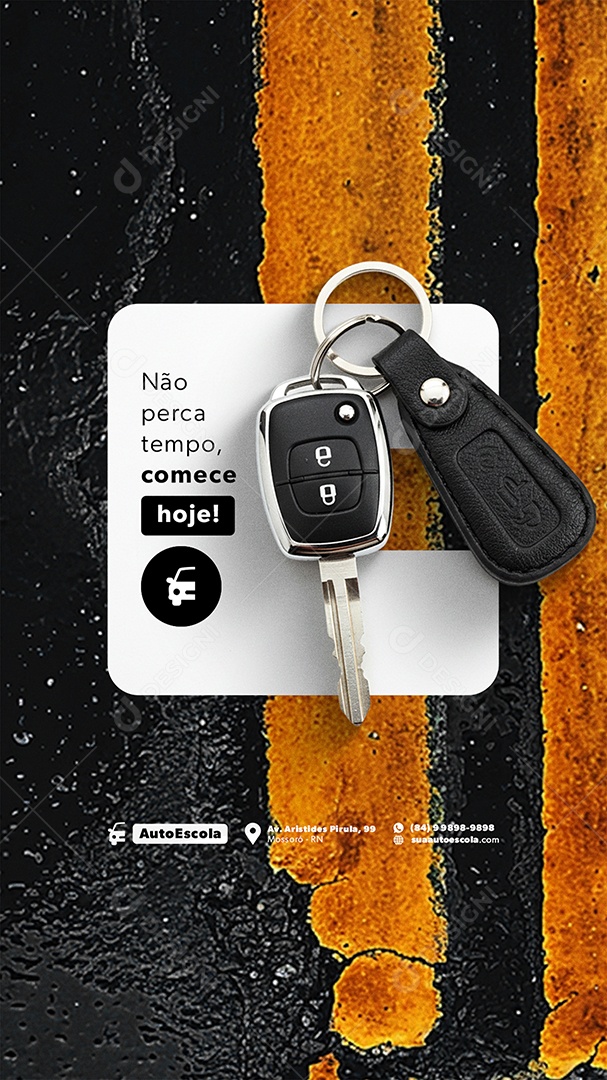 Story Auto Escola Não Perca Tempo Comece Hoje Social Media PSD Editável