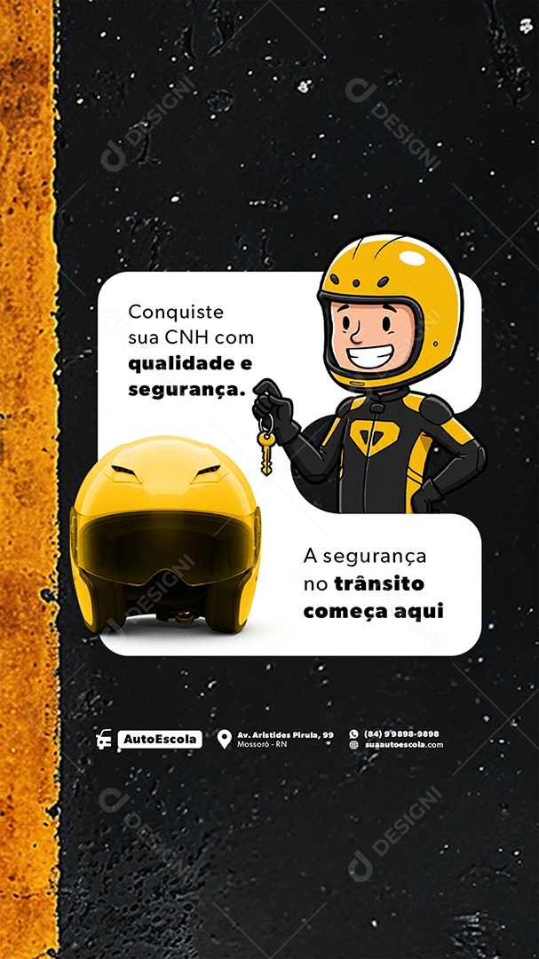 Story Auto Escola A Segurança No Trânsito Começa Aqui Social Media PSD Editável