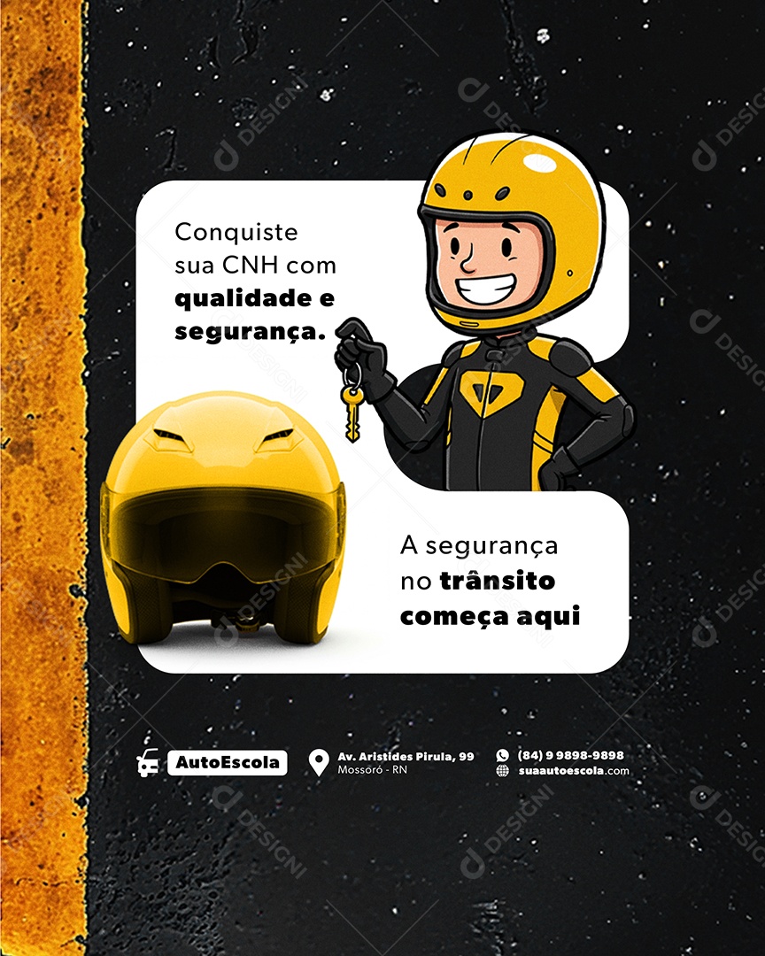 Auto Escola A Segurança No Trânsito Começa Agora Social Media PSD Editável