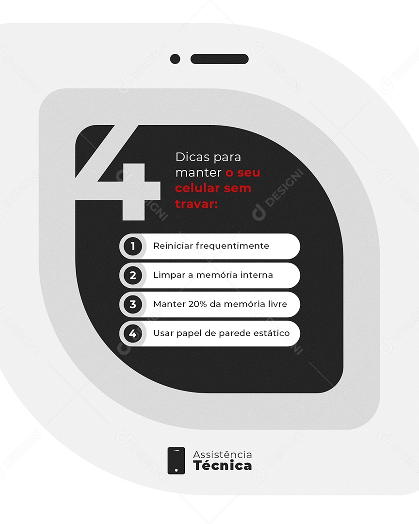 Manutenção Dicas Para Manter O Seu Celular Sem Travar Social Media PSD Editável