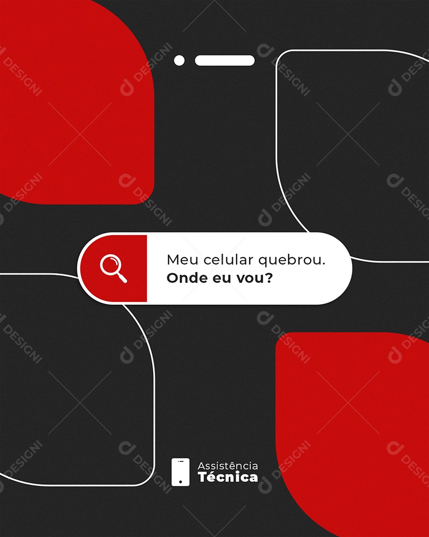 Manutenção Meu Celular Quebrou Onde Eu Vou Social Media PSD Editável