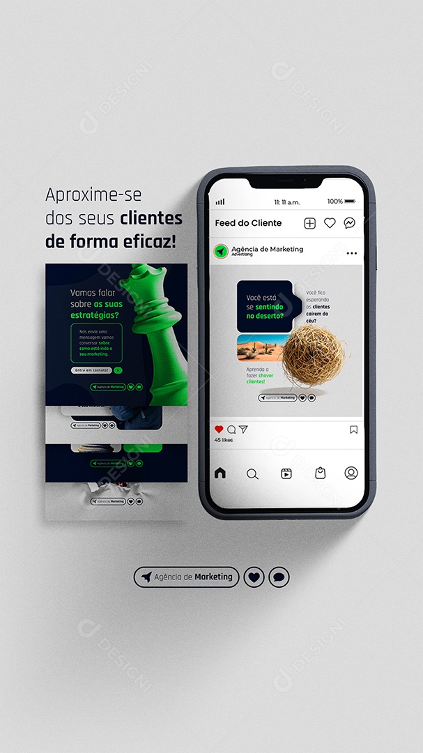 Story Marketing Digital Aproximi-se de Seus Clientes de Forma Eficaz Social Media PSD Editável