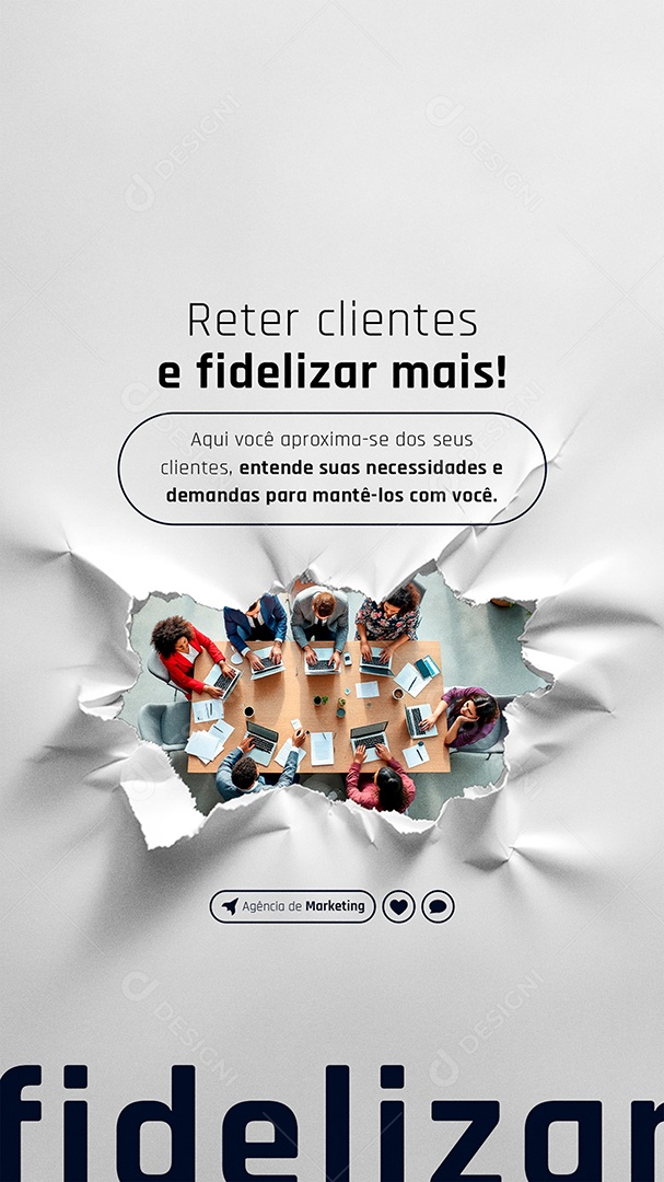 Story Reter Clientes e Fidelizar Mais Marketing Digital Social Media PSD Editável