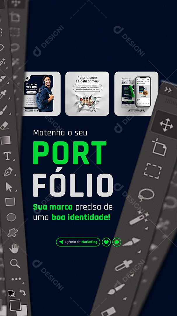 Story Marketing Digital Sua Marca Precisa de Uma Indentidade Social Media PSD Editável