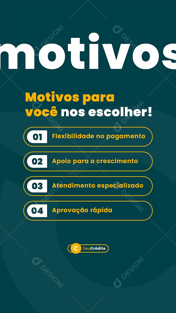 Story Empréstimo Motivos Para Você Nos Escolher Social Media PSD Editável