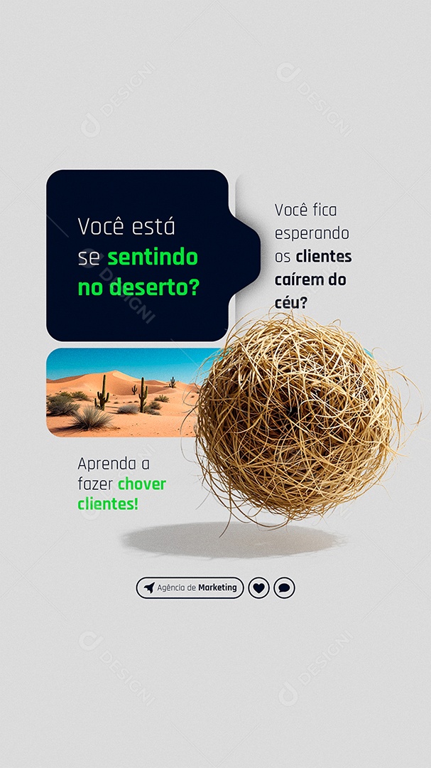 Story Marketing Digital Aprenda A Fazer Chover Clientes Social Media PSD Editável