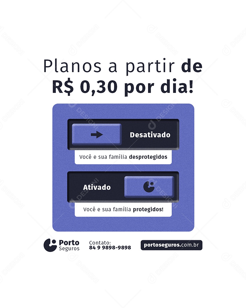 Seguro de Vida Você e Sua Família Protegidos Social Media PSD Editável