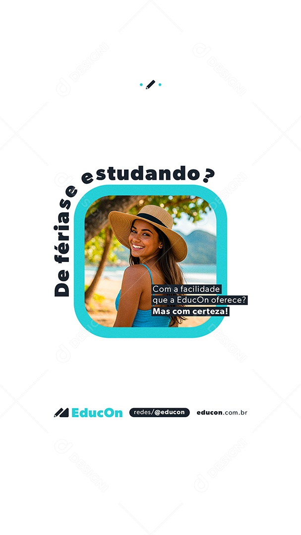 Story Curso De Férias Estudando Social Media PSD Editável