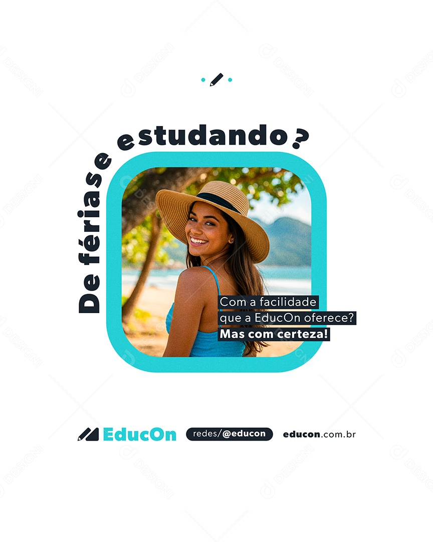 Cursos De Férias Estudando Social Media PSD Editável