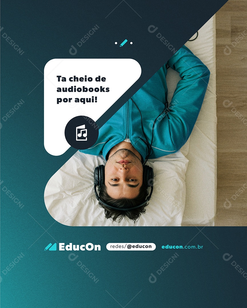 Cursos Ta Cheio de Audiobooks Por Aqui Social Media PSD Editável