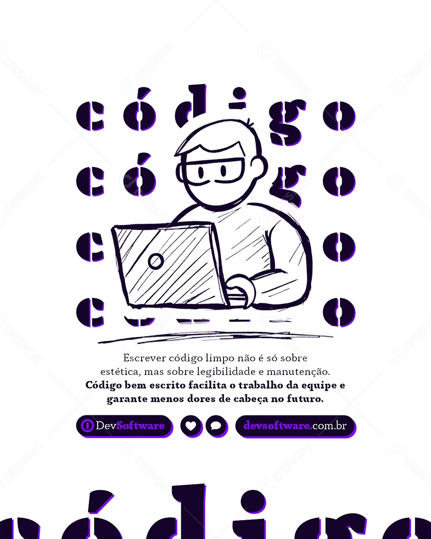 Marketing Digital Escrever Código Limpo Não é Sobre Estética Social Media PSD Editável