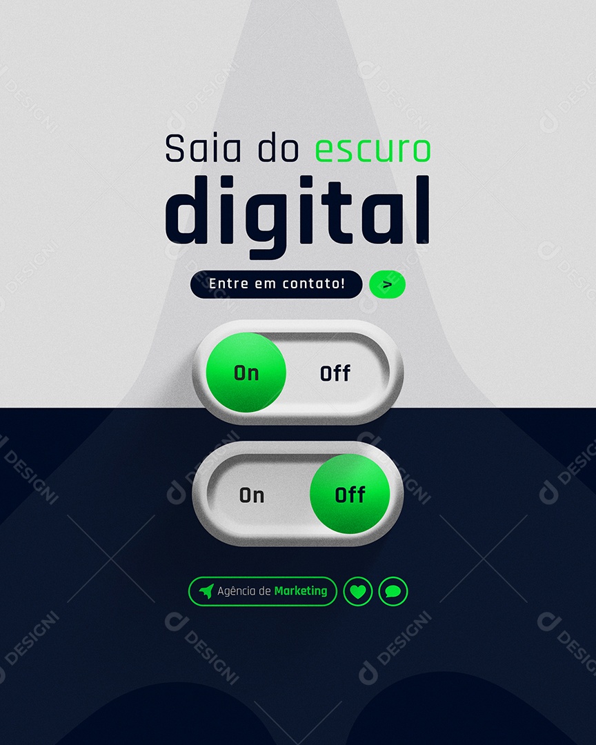 Marketing Digital Saia do Escuro Digital Social Media PSD Editável