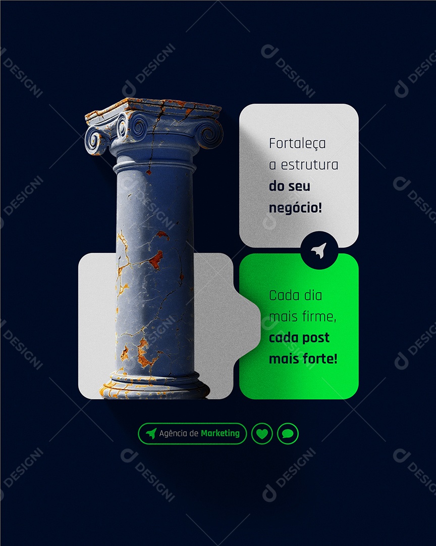 Marketing Digital Cada Post Mais Forte Social Media PSD Editável