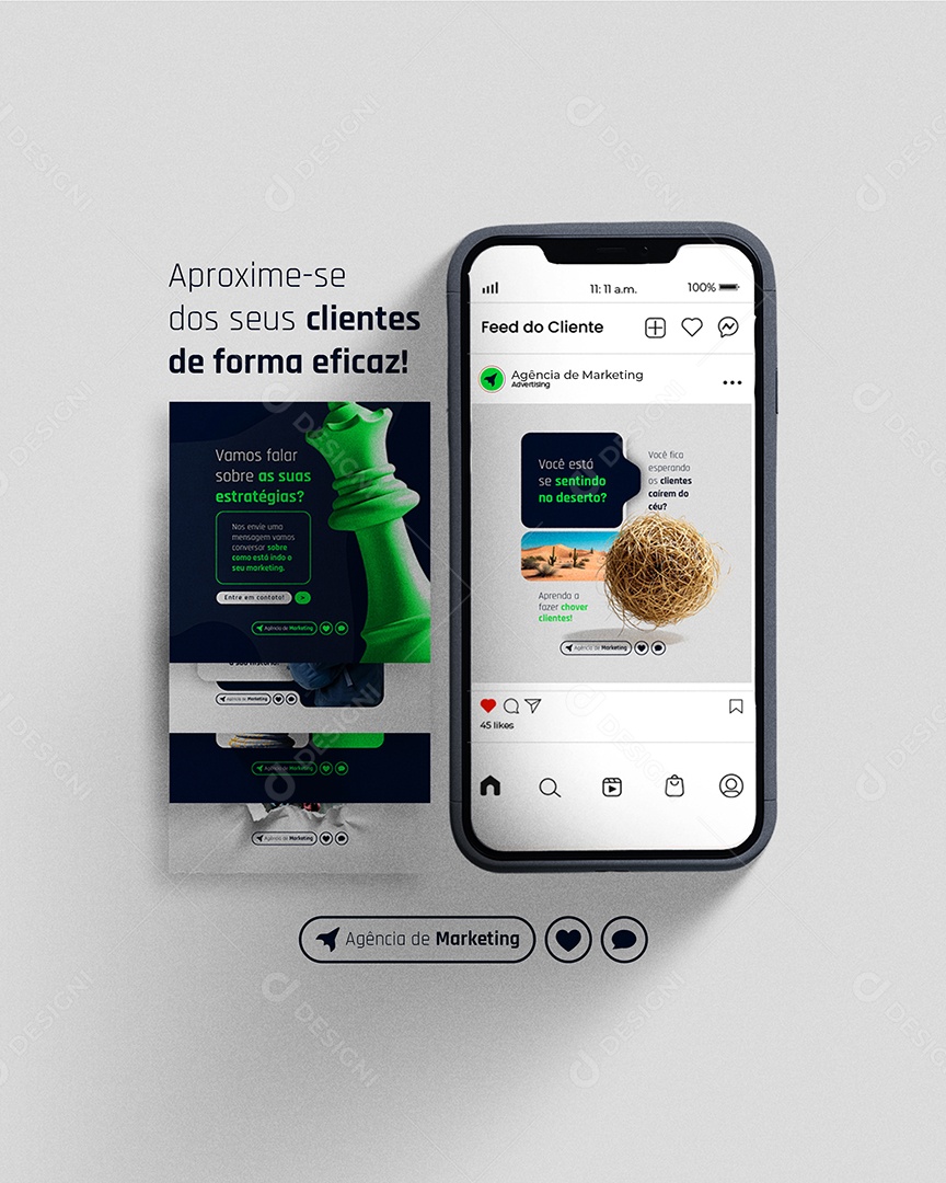 Marketing Digital Clientes de Forma Efiacaz Social Media PSD Editável