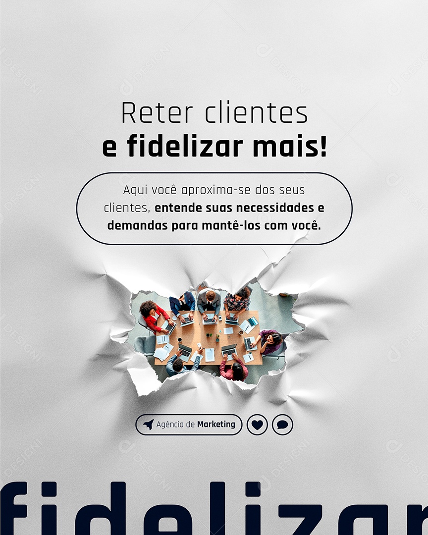Marketing Digital Reter Clientes e Fidelizar Mais Social Media PSD Editável