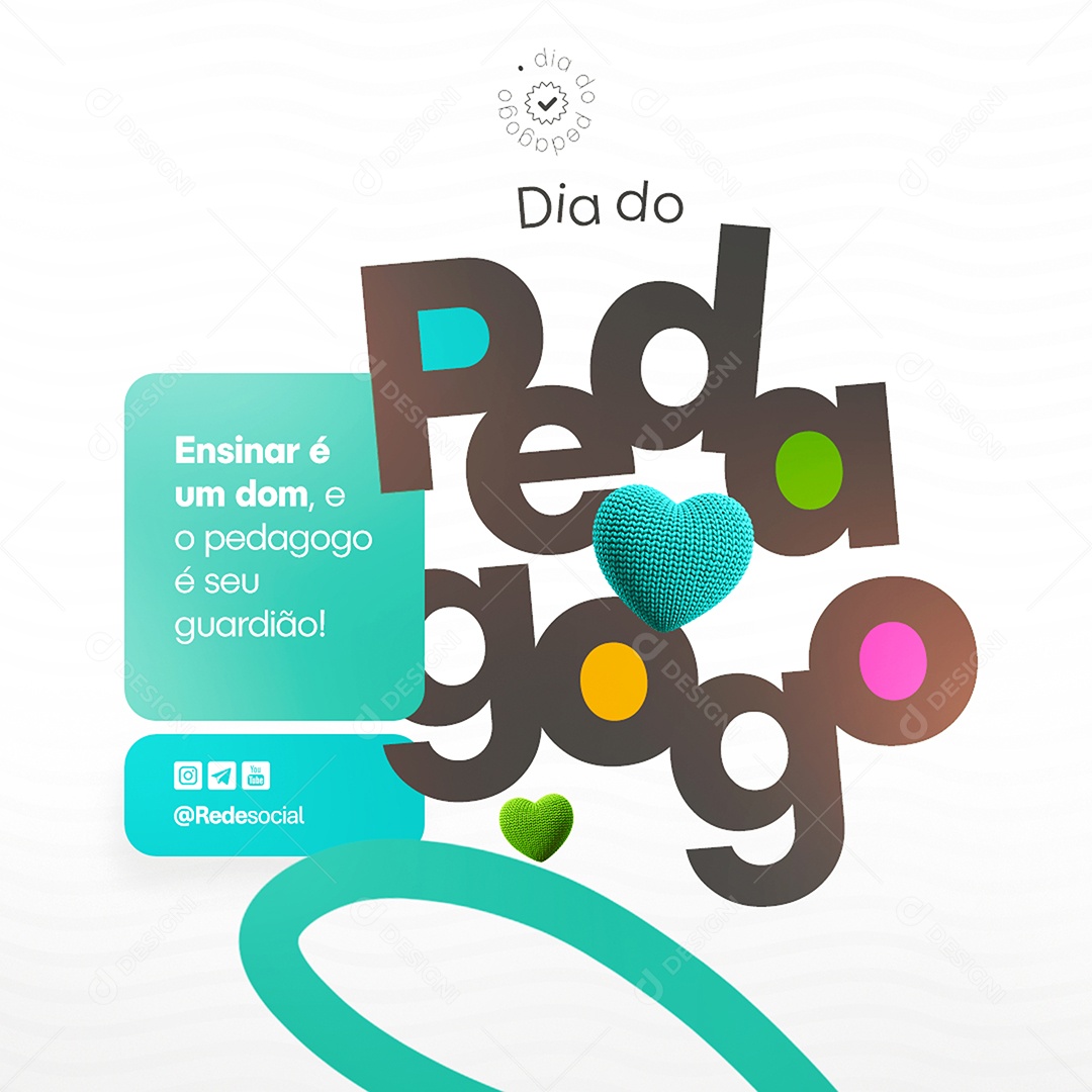 Dia do Pedagogo 20 de Maio Ensinar é um Dom Social Media PSD Editável