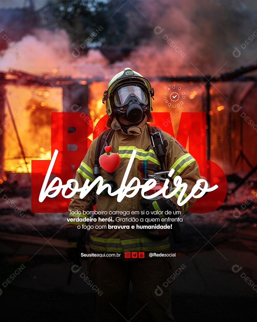 Dia Internacional Do Bombeiro 4 De Maio Social Media PSD Editável