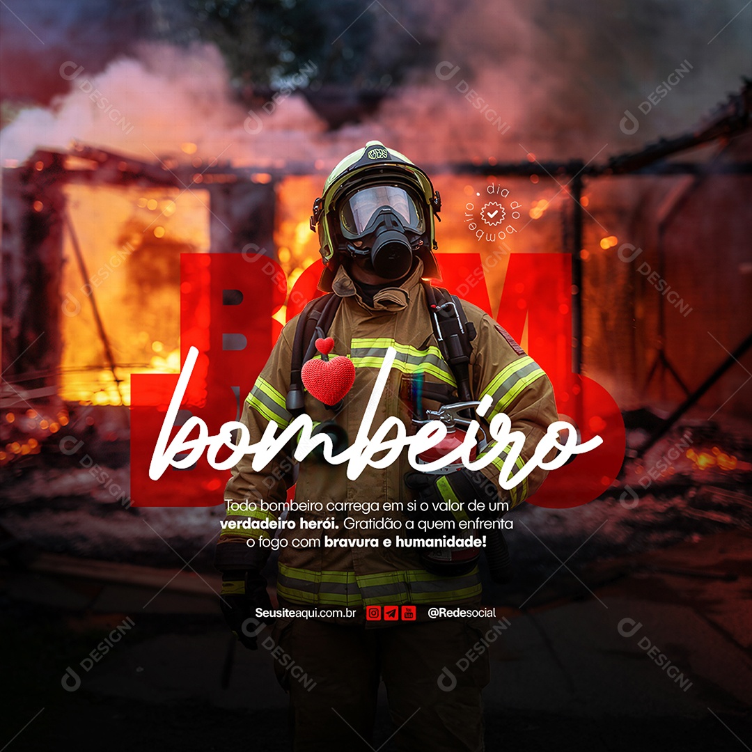Dia Internacional Do Bombeiro 4 De Maio Social Media PSD Editável