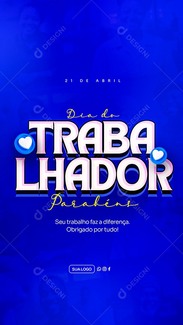 Story Feliz Dia Do Trabalhador 01 de Maio Social Media PSD Editável