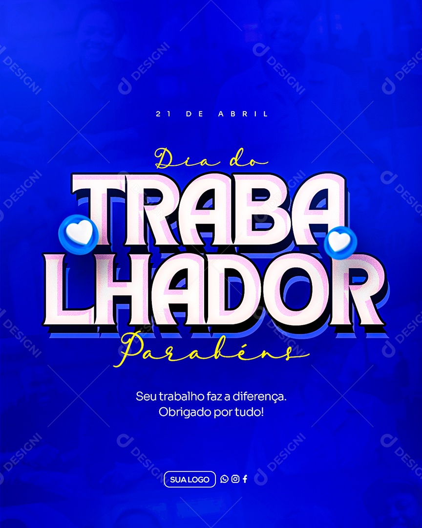 Feliz Dia Do Trabalhador 01 de Maio Social Media PSD Editável