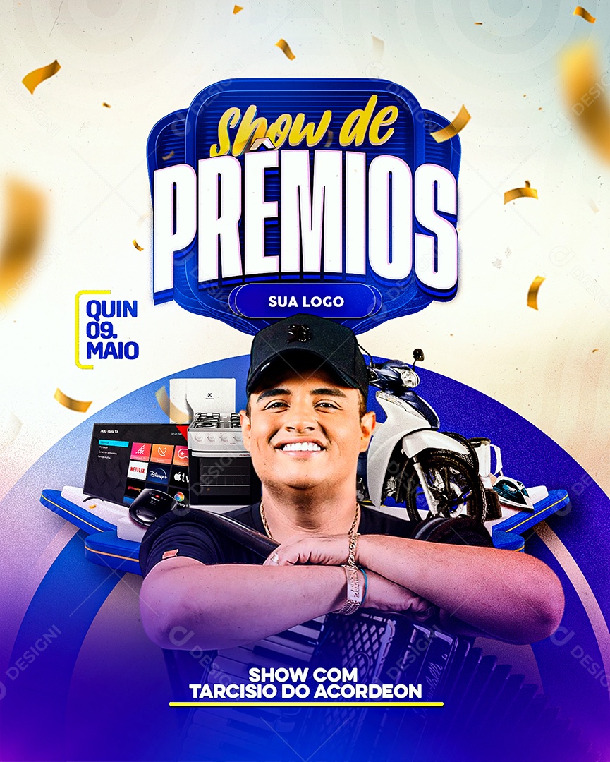 Show de Prêmios Sorteio Social Media PSD Editável