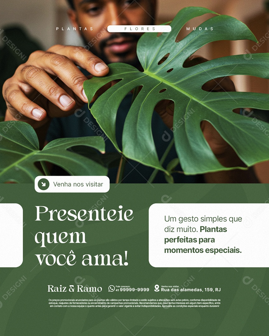 Floricultura Venhan os Visitar Presentei Quem Você Ama Social Media PSD Editável