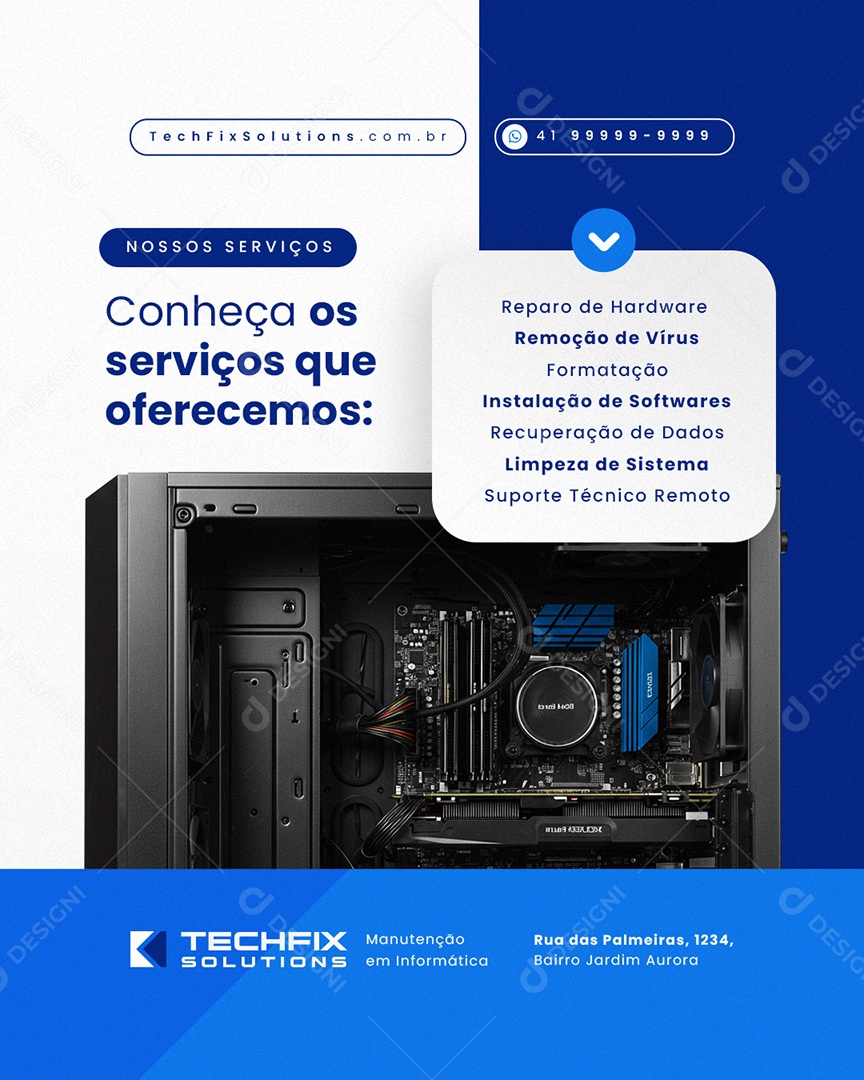 Manutenção Nossos Serviços Social Media PSD Editável