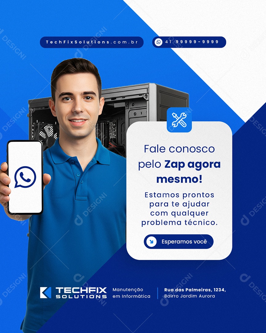 Manutenção Fale Conosco Pelo Zap Agora Mesmo Social Media PSD Editável