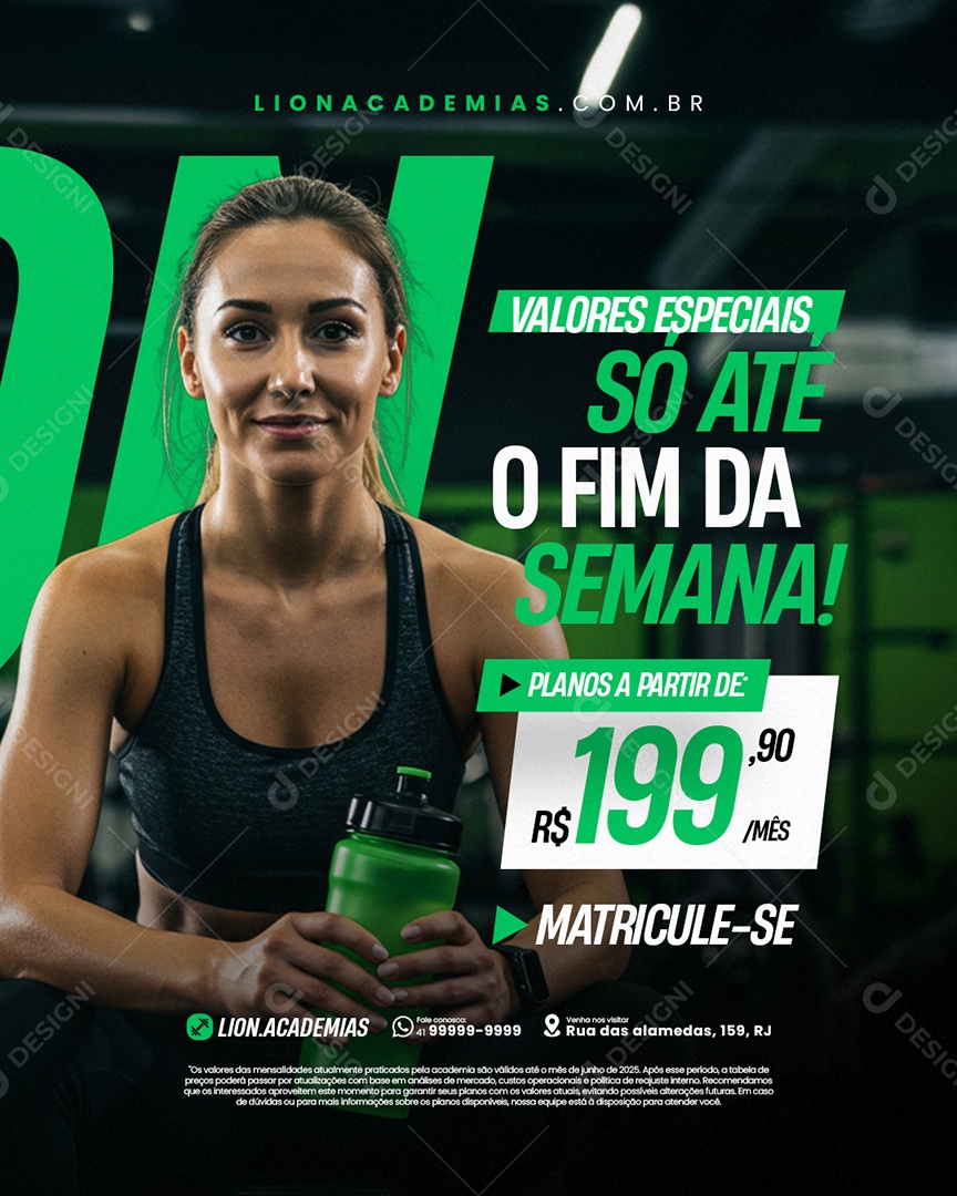 Academia Valores Especiais Só Até o Fim da Semana Social Media PSD Editável