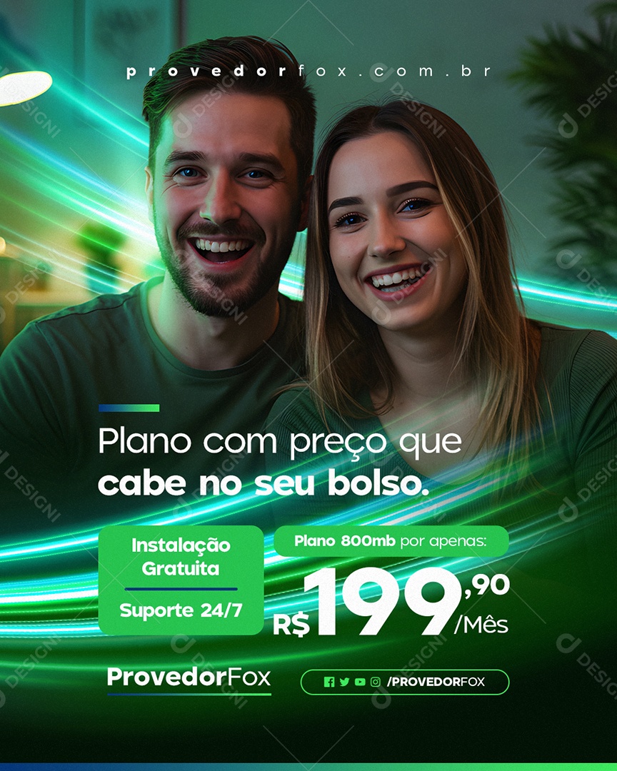 Provedor Plano com Preço Social Media PSD Editável