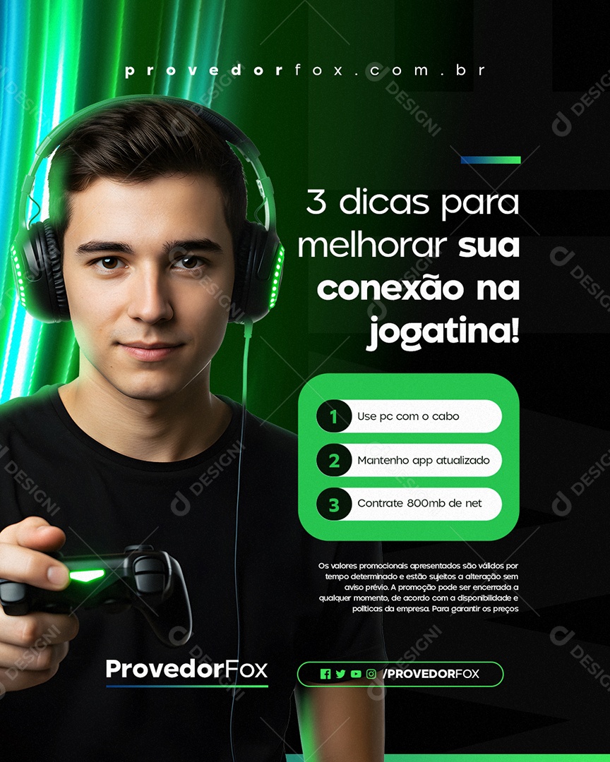 Provedor Três Dicas para Melhorar sua Conexão Social Media PSD Editável