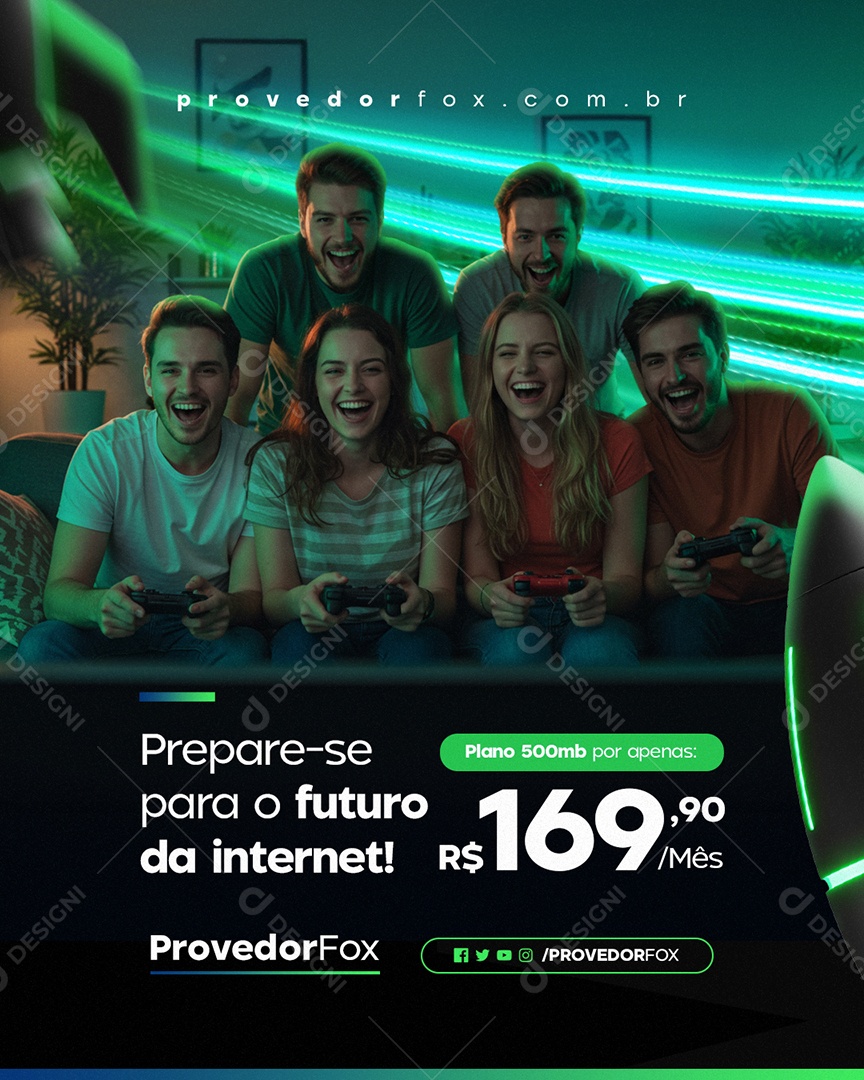 Provedor Plano Social Media PSD Editável