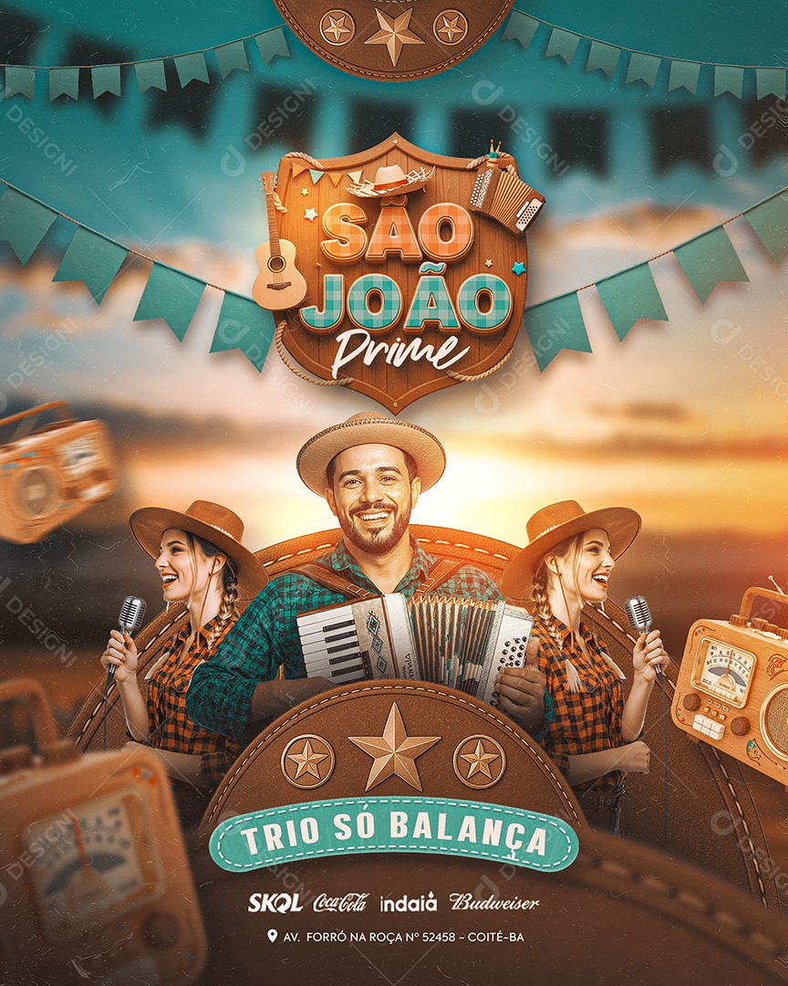 Flyer São João Prime Social Media Feed PSD Editável
