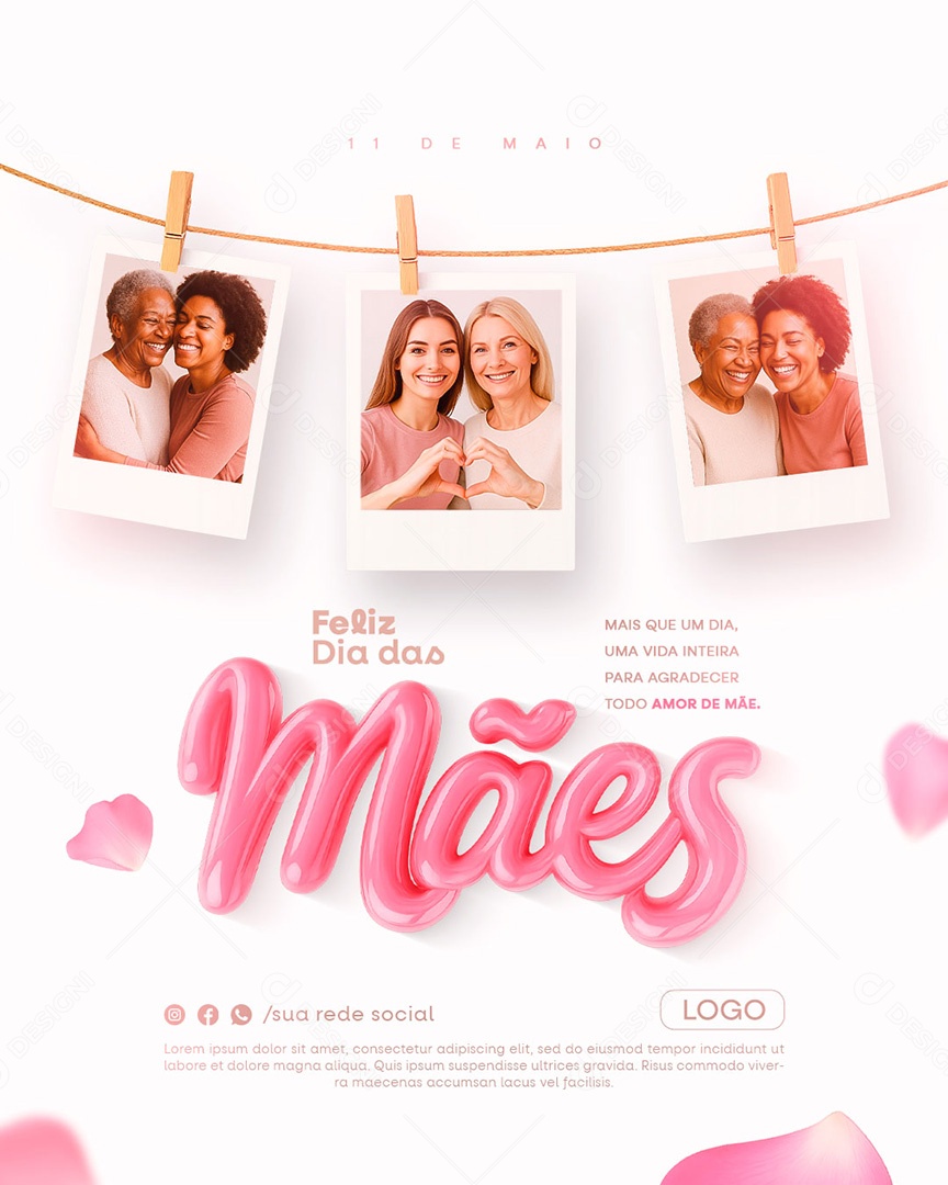 Feliz Dia das Mães 11 de Maio Social Media PSD Editável