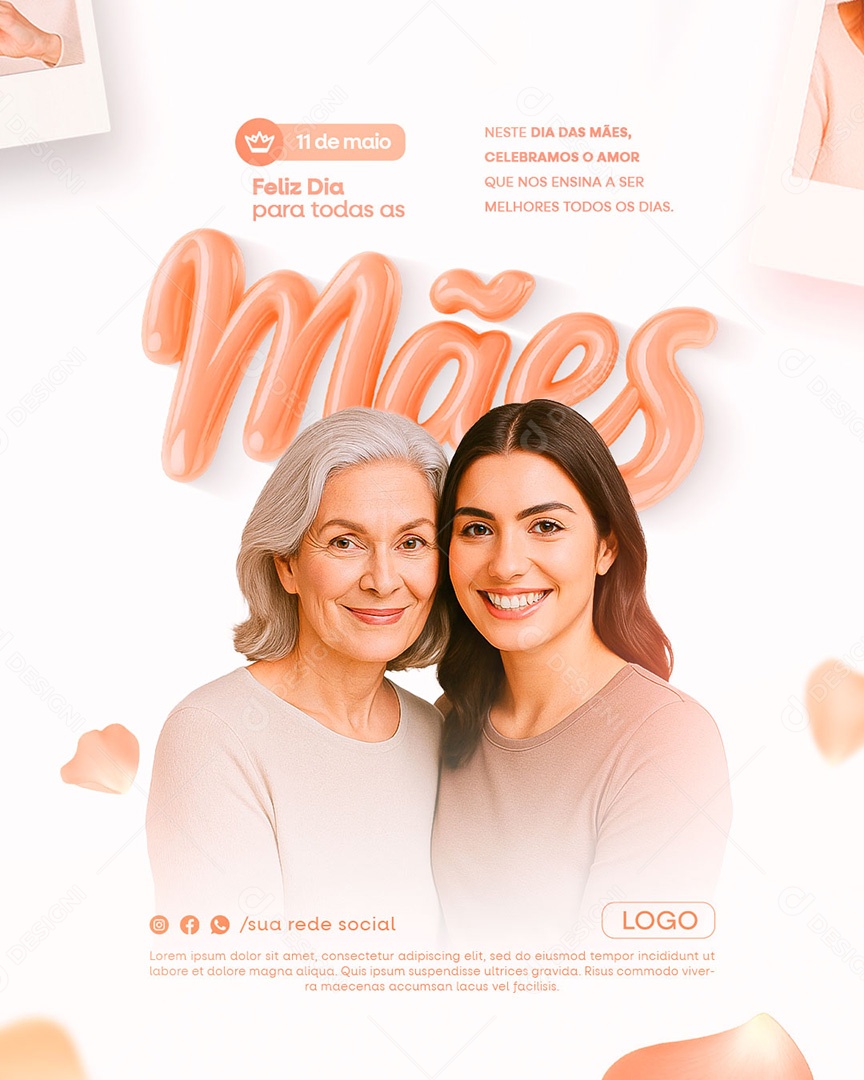 Feliz Dia das Mães 11 de Maio Social Media PSD Editável