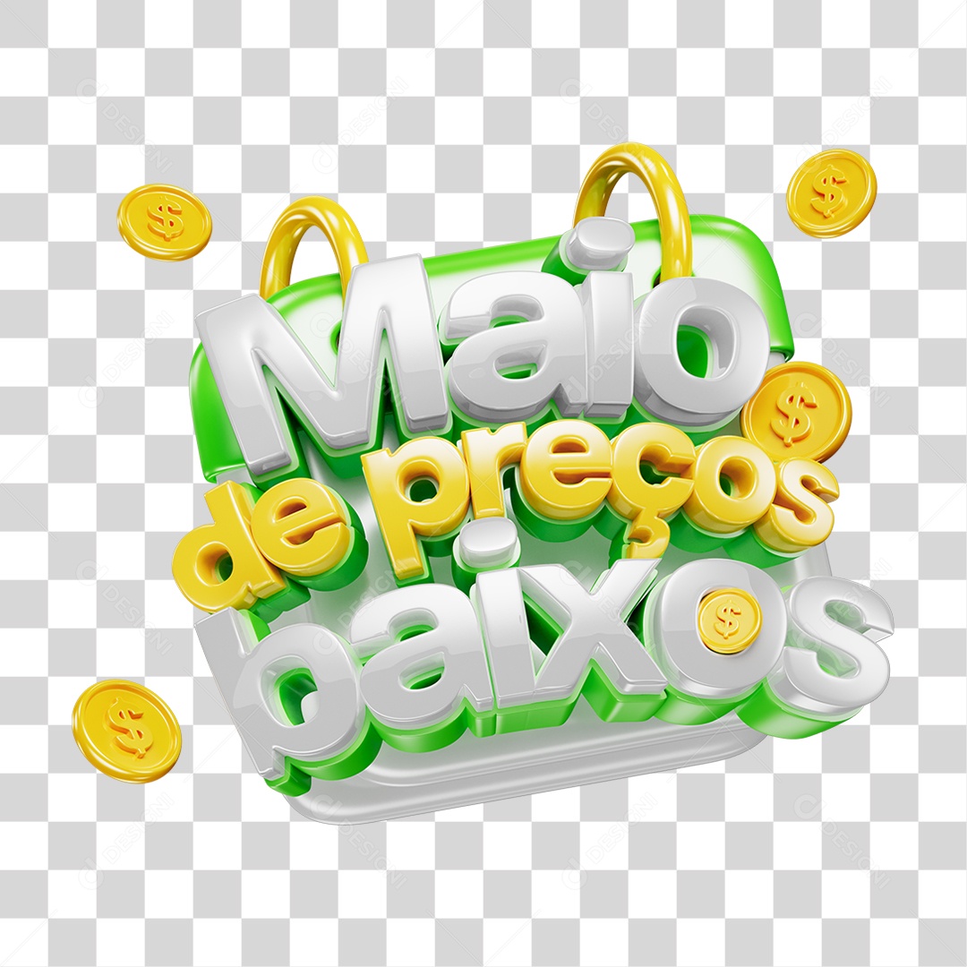 Selo 3D Maio de Preços Baixos PNG Transparente